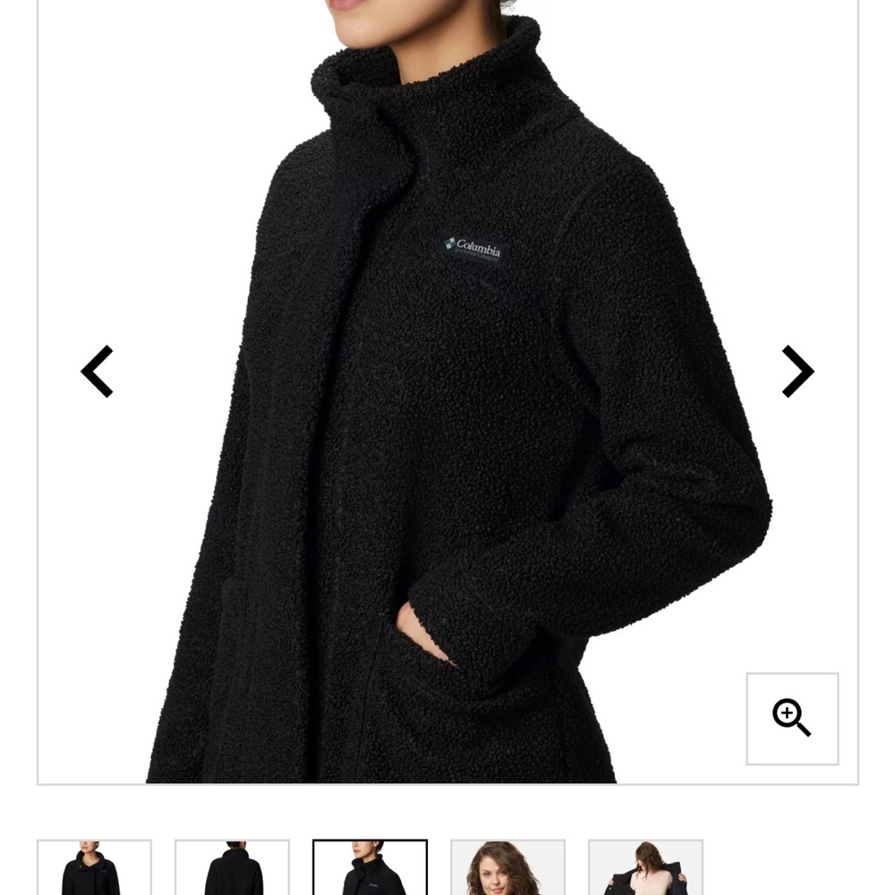 Columbia Black Teddy Jacket Cozy Fleece High Collar